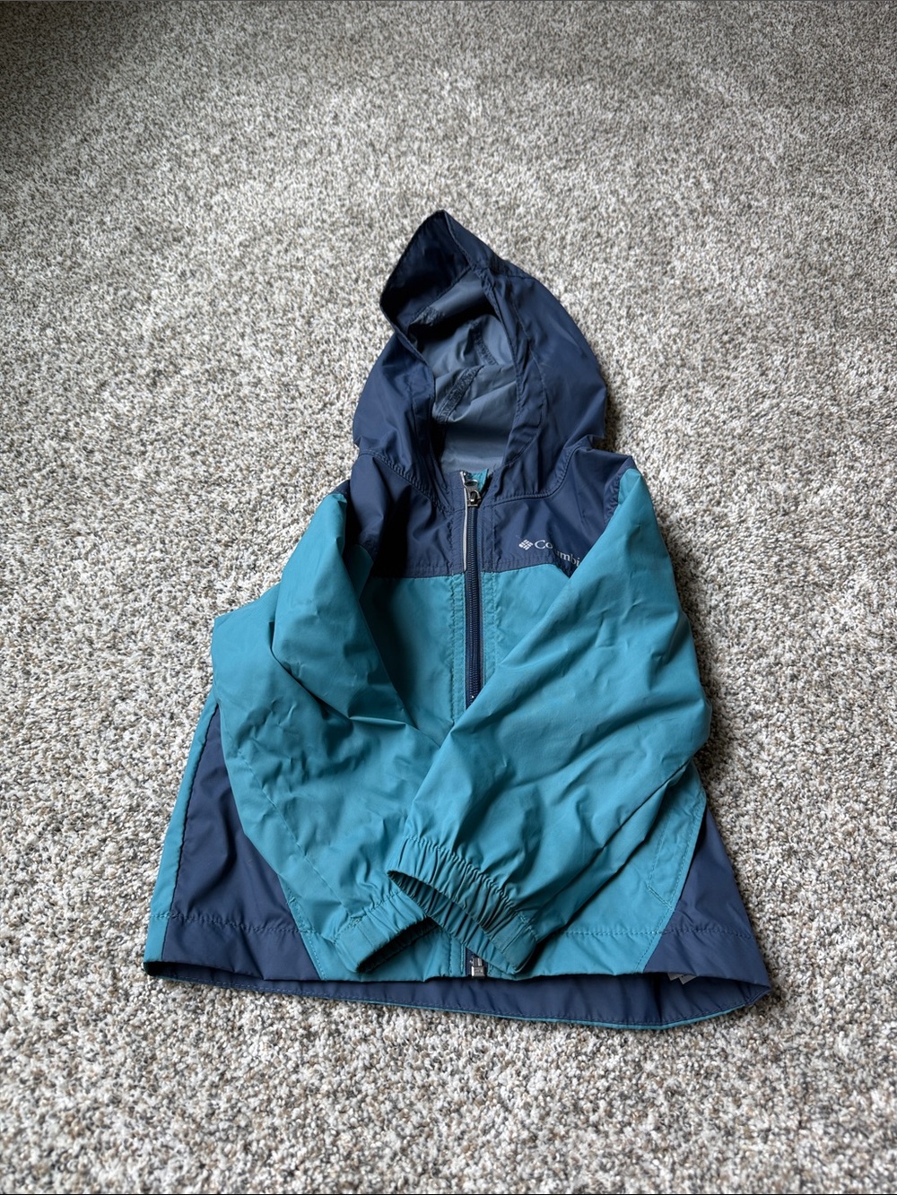 Columbia Kids Teal & Navy Hooded Rain Jacket